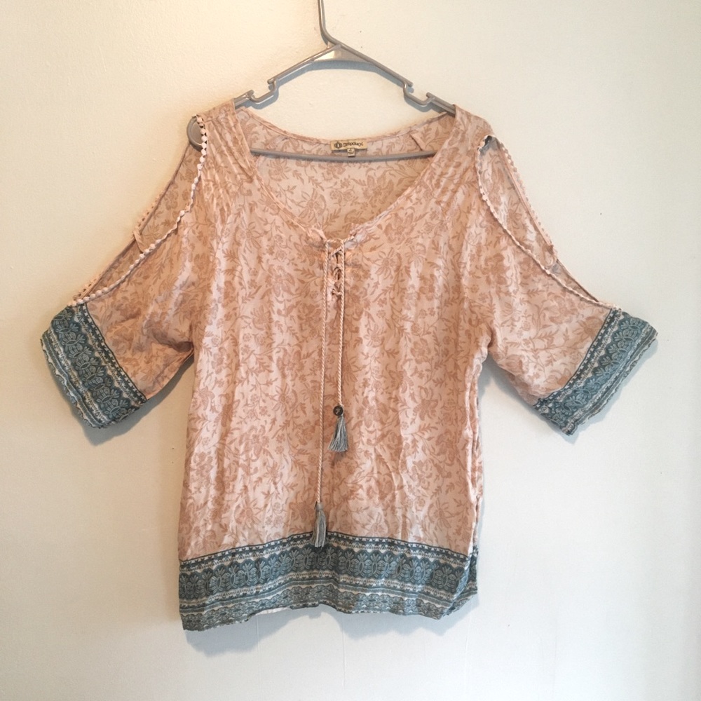 Democracy boho cold shoulder blouse